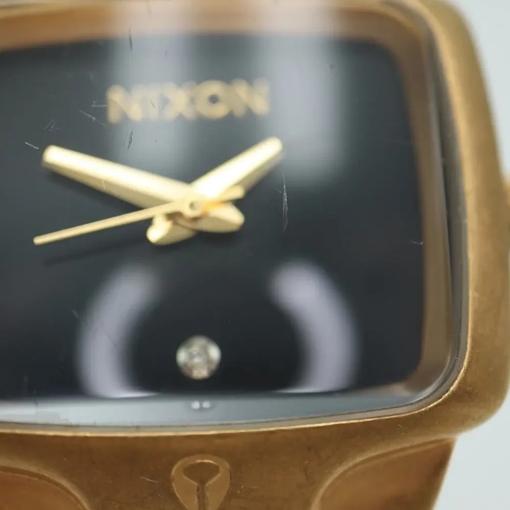 Nixon The Small Player Gold Black Tone 33mm Watch 5.75